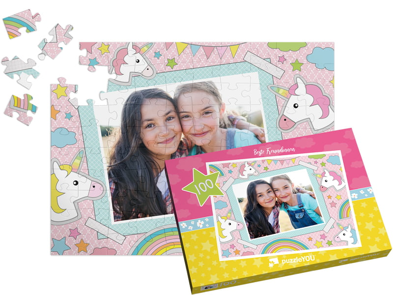 Gelegtes Fotopuzzle 100 Teile mit Puzzle-Schachtel