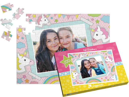 Gelegtes Fotopuzzle 100 Teile mit Puzzle-Schachtel