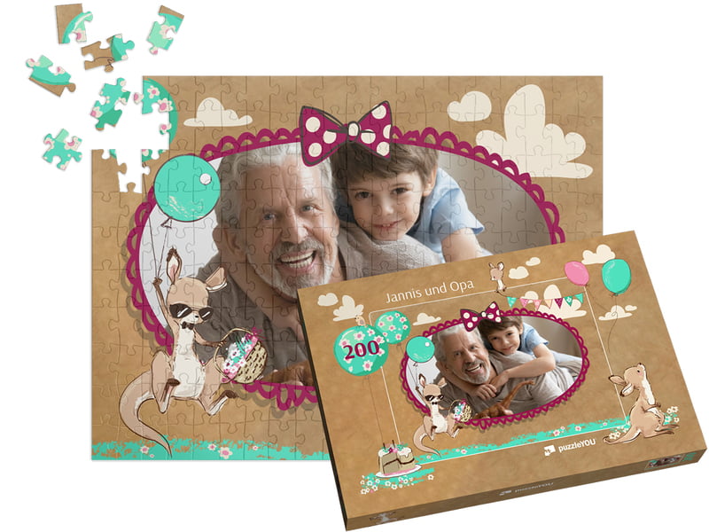 Gelegtes Fotopuzzle 200 Teile mit Puzzle-Schachtel