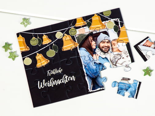 Weihnachtliches Puzzle mit personalisierter Nachricht